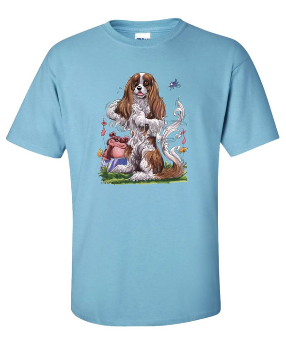Cavalier King Charles - Sitting Teddy Bear - Caricature - T-Shirt