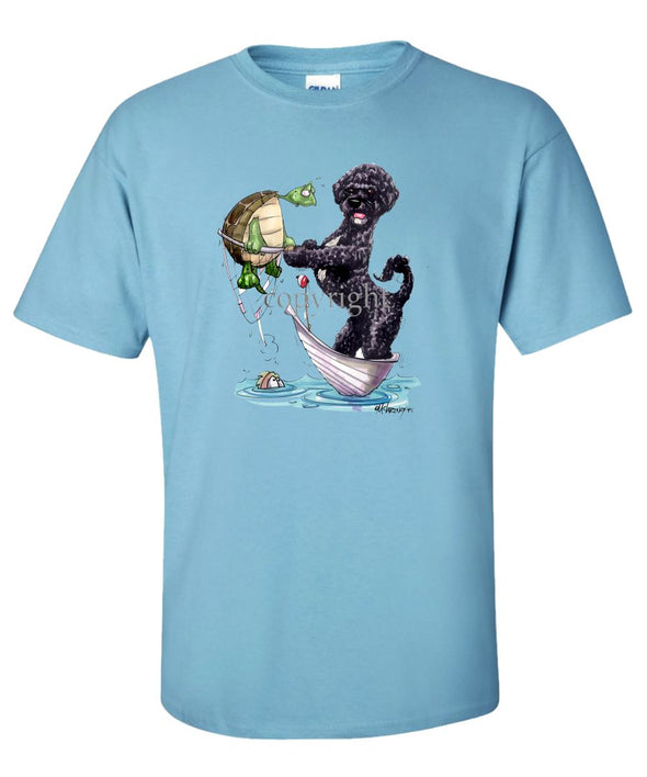 Portuguese Water Dog - Catching Turtle - Caricature - T-Shirt