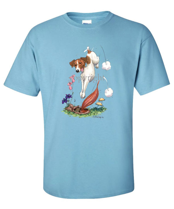 Jack Russell Terrier - Diving After Fox - Caricature - T-Shirt