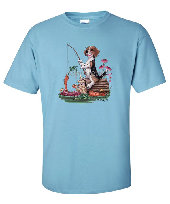 Beagle - Fishing With Carrot - Caricature - T-Shirt