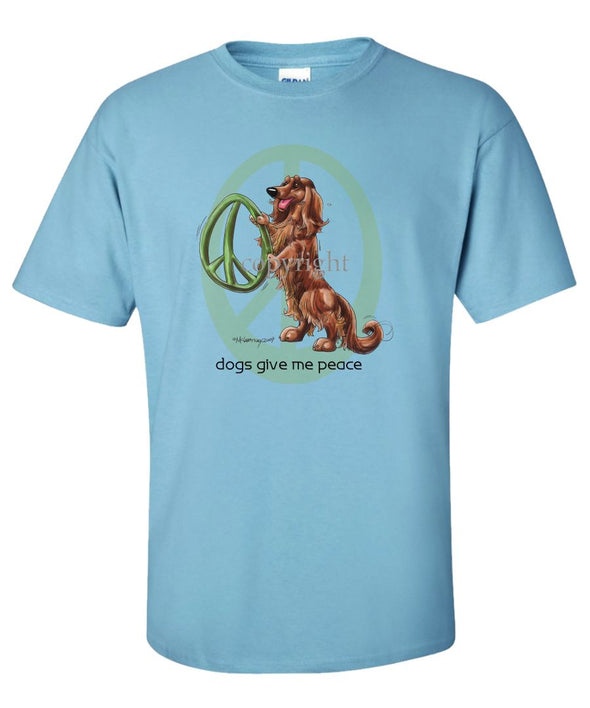 Dachshund  Longhaired - Peace Dogs - T-Shirt
