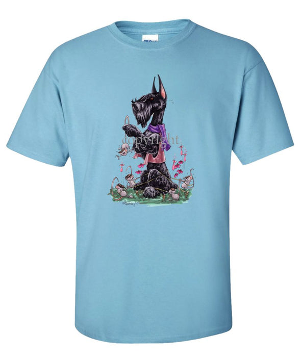 Giant Schnauzer - Mice Staking Down - Caricature - T-Shirt