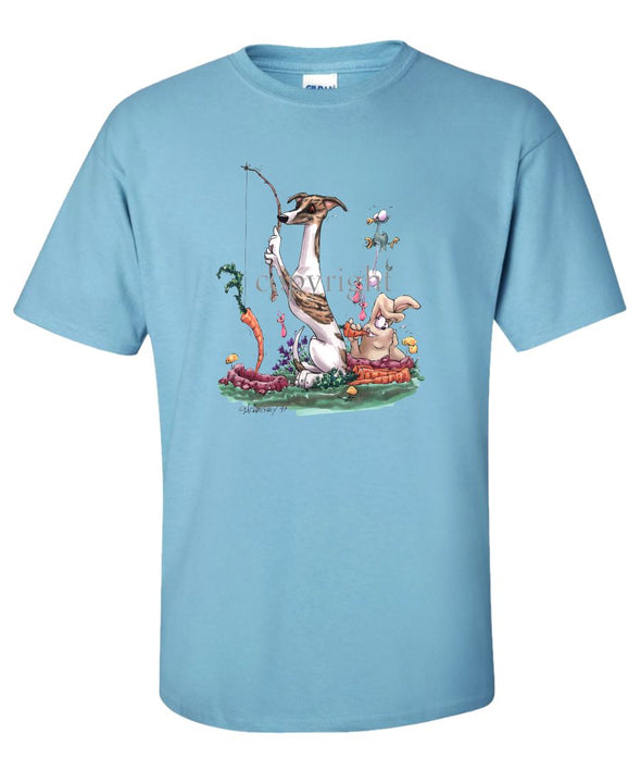 Whippet - Fishing With Carrot - Caricature - T-Shirt