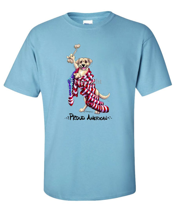 Labrador Retriever  Yellow - Proud American - T-Shirt