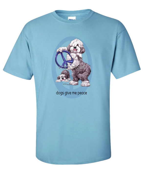 Old English Sheepdog - Peace Dogs - T-Shirt