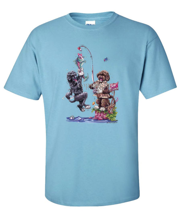 Portuguese Water Dog - Group Fishing - Caricature - T-Shirt