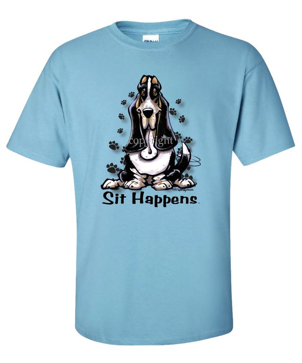 Basset Hound - Sit Happens - T-Shirt