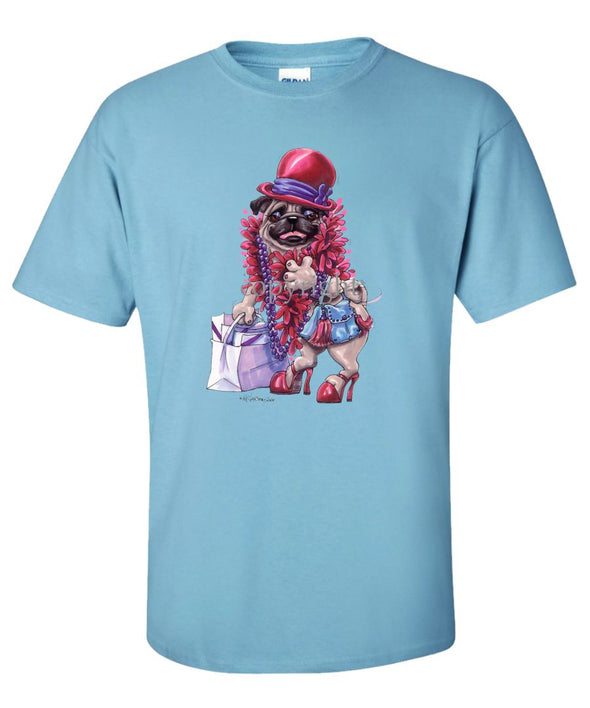 Pug - Red Hat - Caricature - T-Shirt