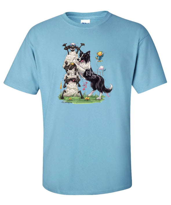 Border Collie - Stacking Sheep - Caricature - T-Shirt