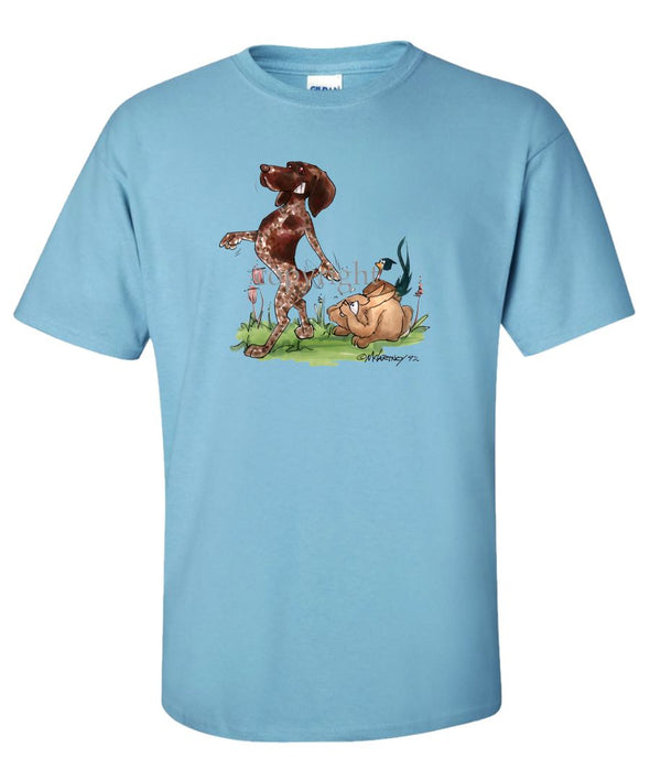 German Shorthaired Pointer - Pointing Pheasant Rabbit - Caricature - T-Shirt