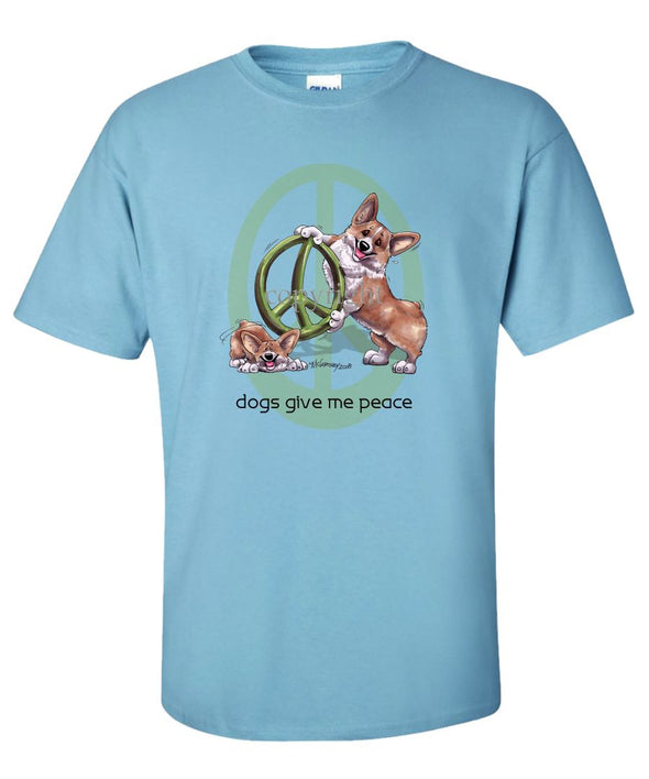 Welsh Corgi Pembroke - Peace Dogs - T-Shirt