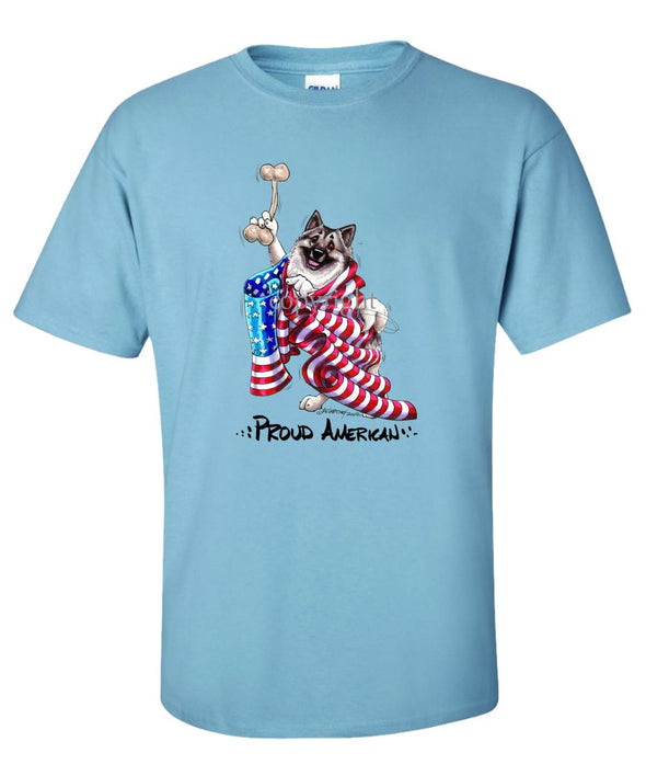 Norwegian Elkhound - Proud American - T-Shirt