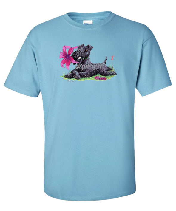 Kerry Blue Terrier - Flower - Caricature - T-Shirt