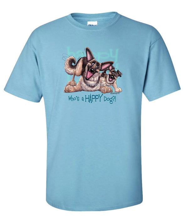 German Shepherd - Who's A Happy Dog - T-Shirt