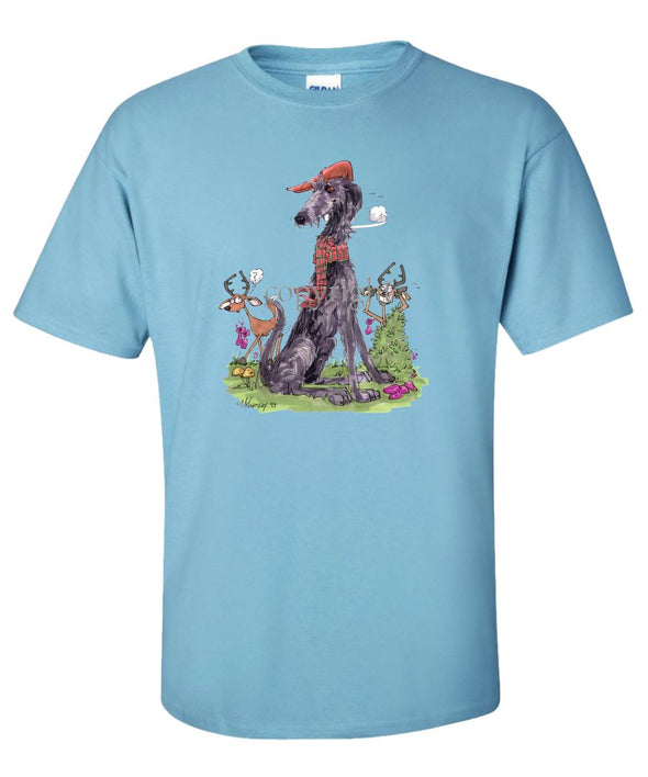 Scottish Deerhound - Hat Scarf Deer - Caricature - T-Shirt