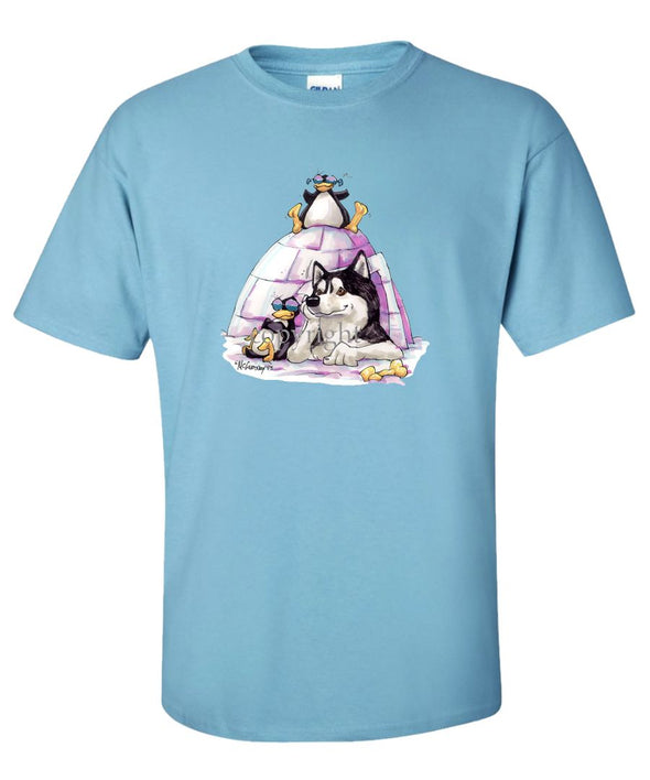 Siberian Husky - Igloo - Caricature - T-Shirt