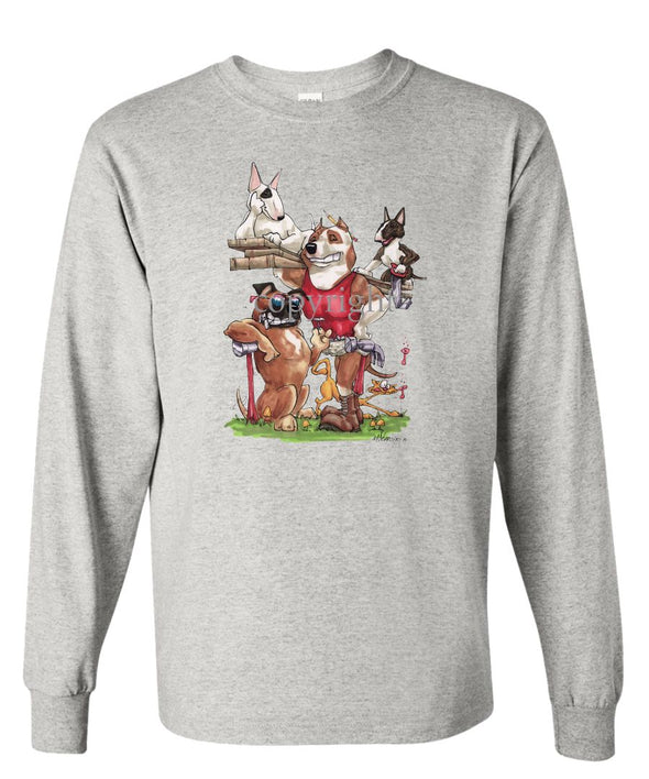 American Staffordshire Terrier - Group Construction - Caricature - Long Sleeve T-Shirt
