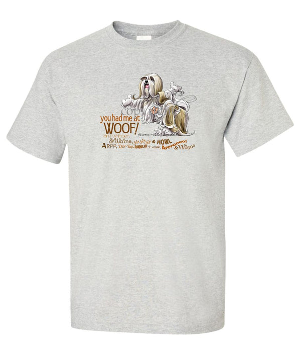 Lhasa Apso - You Had Me at Woof - T-Shirt