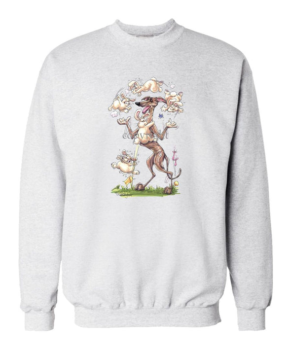 Greyhound - Juggling Rabbits - Caricature - Sweatshirt