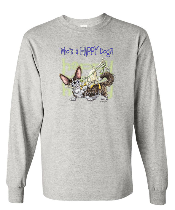 Welsh Corgi Cardigan - Who's A Happy Dog - Long Sleeve T-Shirt