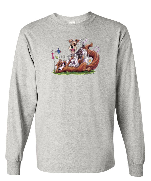 Wire Fox Terrier - Tickling Fox - Caricature - Long Sleeve T-Shirt