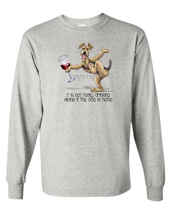Airedale Terrier - It's Drinking Alone 2 - Long Sleeve T-Shirt