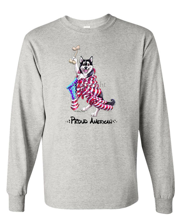 Siberian Husky - Proud American - Long Sleeve T-Shirt