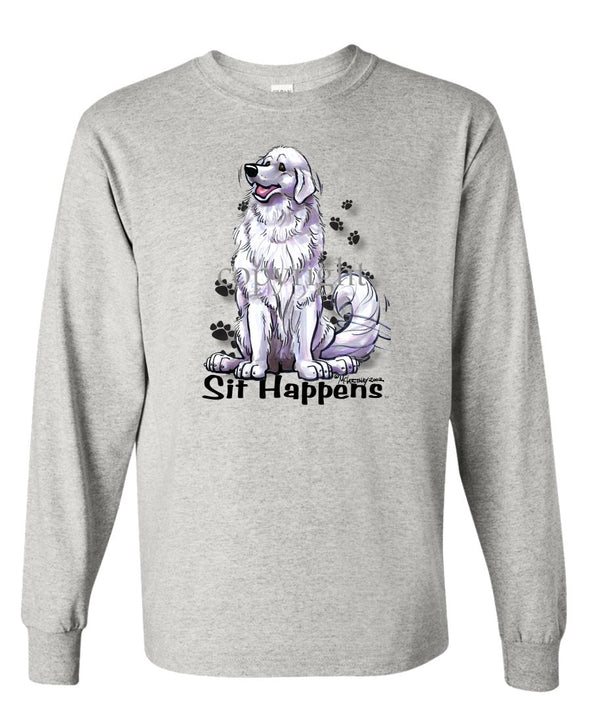 Great Pyrenees - Sit Happens - Long Sleeve T-Shirt