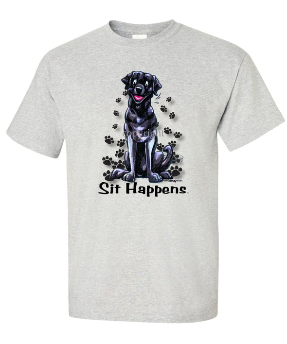 Labrador Retriever  Black - Sit Happens - T-Shirt