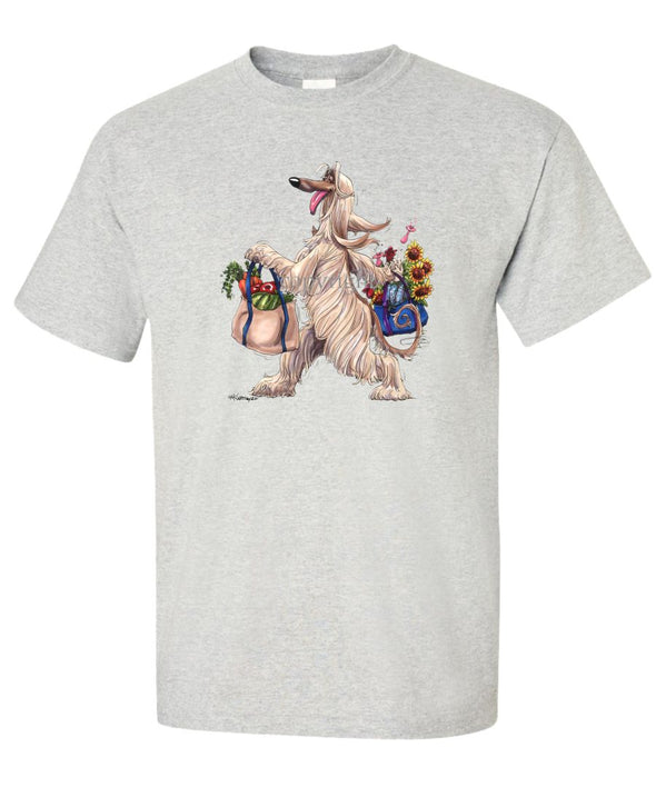 Afghan Hound - Walking With Produce - Mike's Faves - T-Shirt