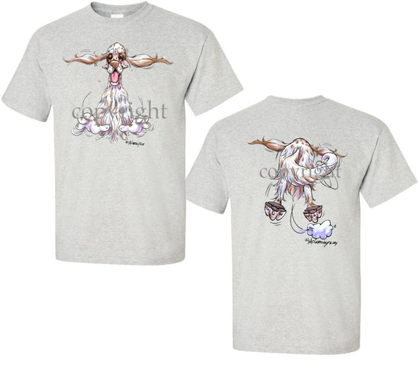 English Setter - Coming and Going - T-Shirt (Double Sided)