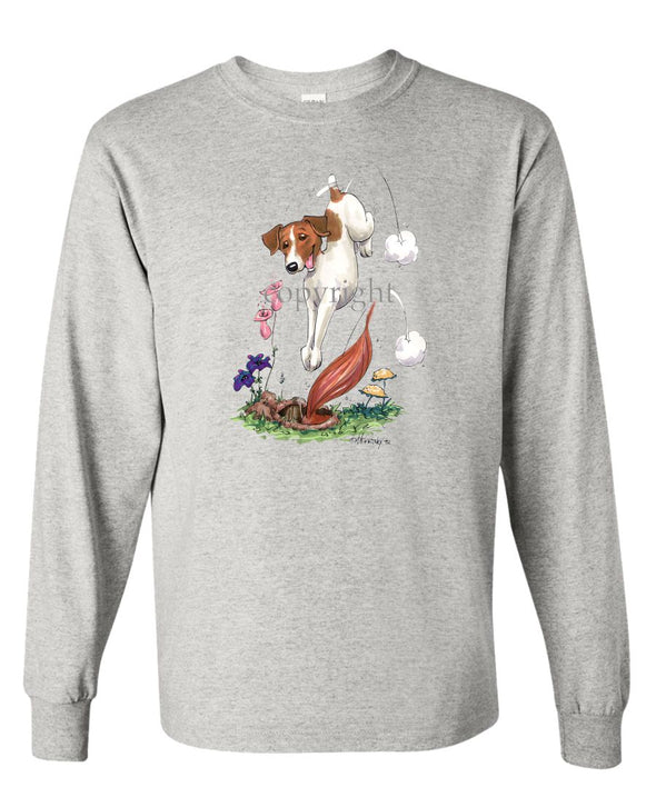 Jack Russell Terrier - Diving After Fox - Caricature - Long Sleeve T-Shirt