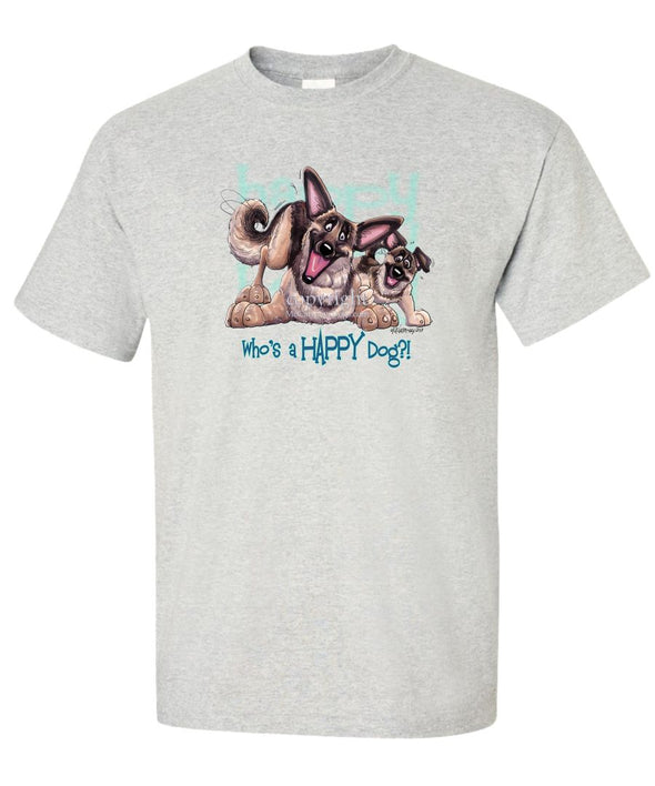German Shepherd - Who's A Happy Dog - T-Shirt