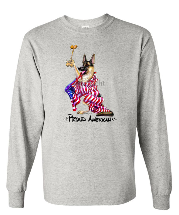 German Shepherd - Proud American - Long Sleeve T-Shirt