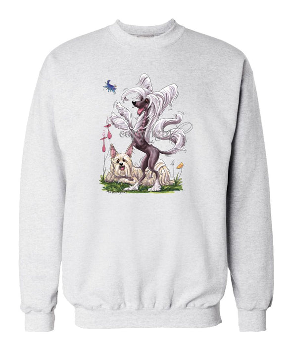 Chinese Crested - Group Standing - Caricature - Sweatshirt
