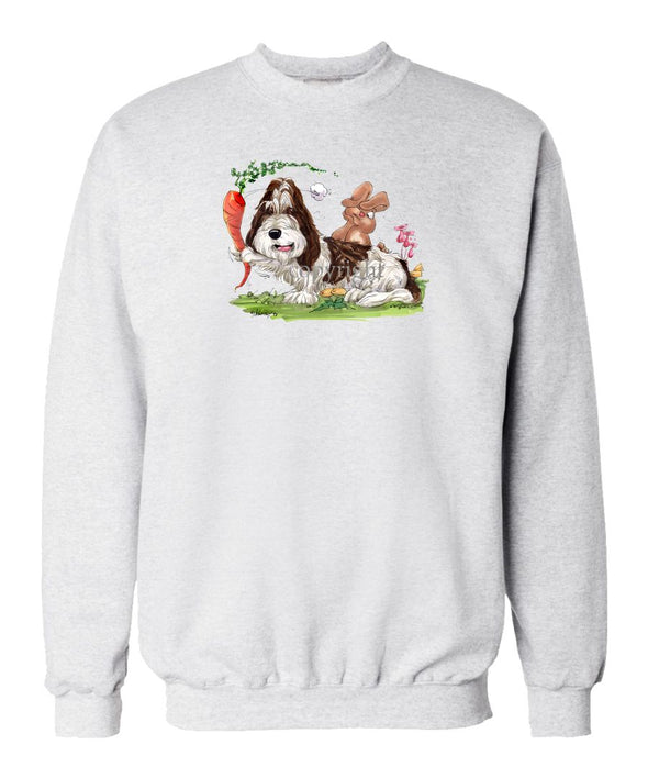 Petit Basset Griffon Vendeen - With Carrot Teasing Rabbit - Caricature - Sweatshirt