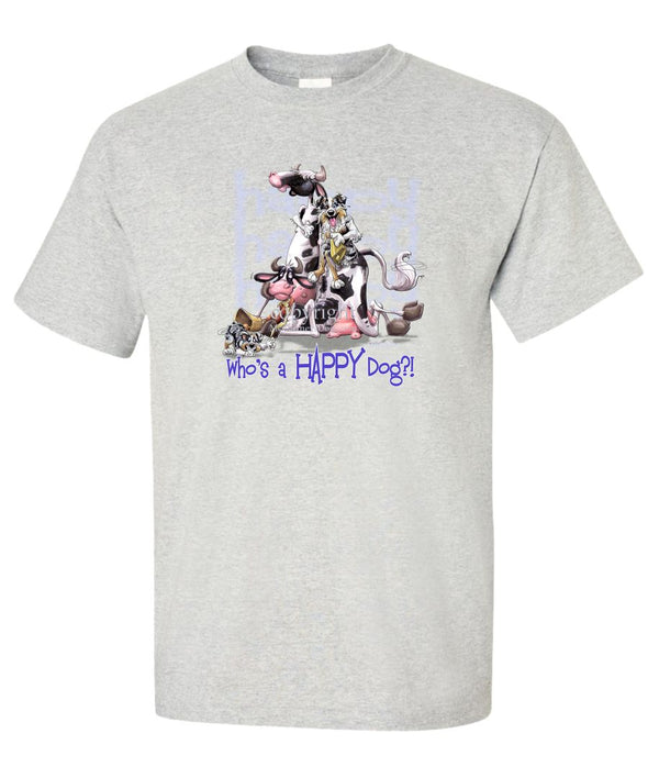 Australian Shepherd  Blue Merle - Who's A Happy Dog - T-Shirt