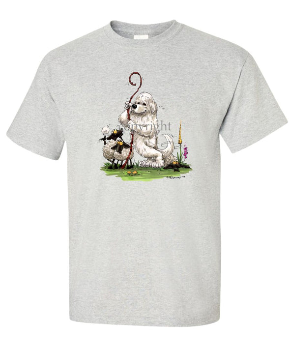 Great Pyrenees - Standing Guarding Sheep - Caricature - T-Shirt