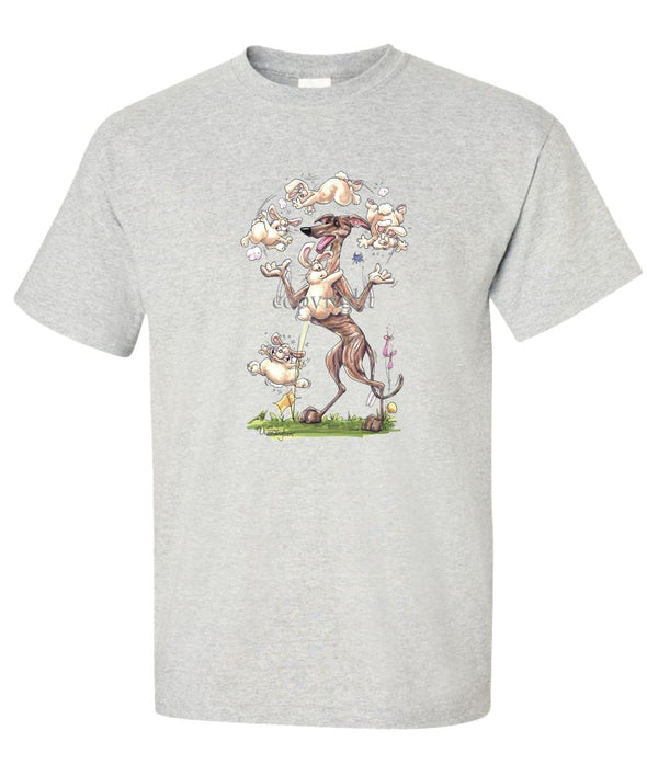 Greyhound - Juggling Rabbits - Caricature - T-Shirt