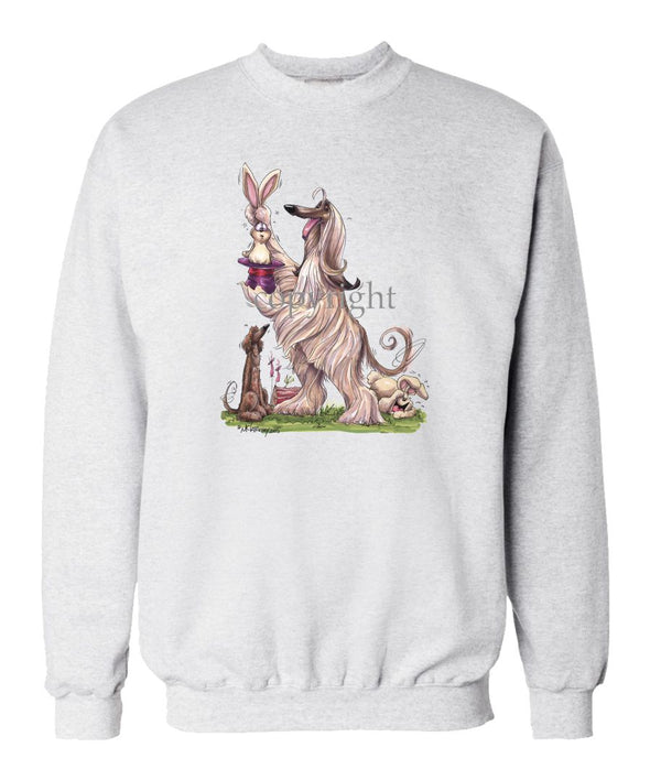 Afghan Hound - Pulling Rabbit Out Of Hat - Caricature - Sweatshirt