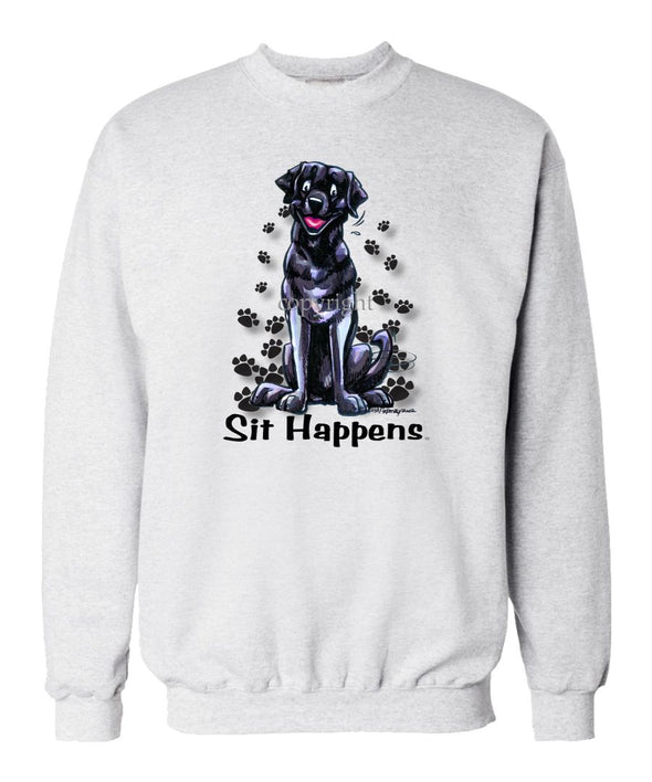 Labrador Retriever  Black - Sit Happens - Sweatshirt