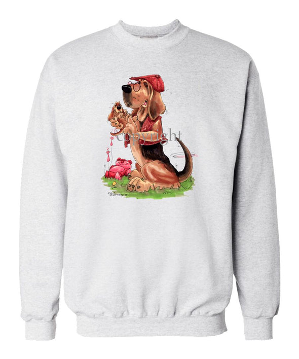 Bloodhound - With-puppy - Caricature - Sweatshirt