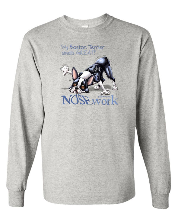 Boston Terrier - Nosework - Long Sleeve T-Shirt