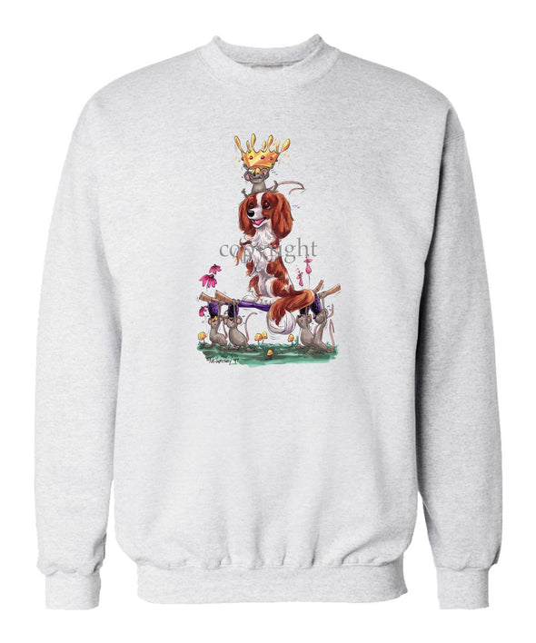 Cavalier King Charles - With Mice And Crown - Caricature - Sweatshirt