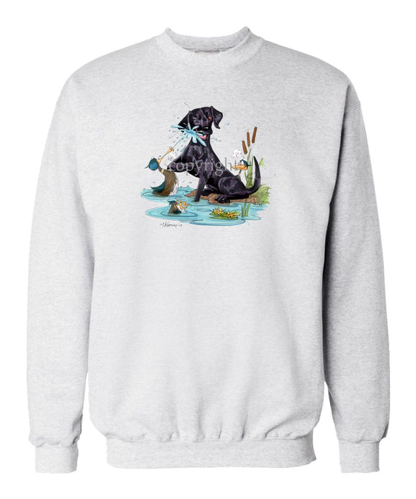 Labrador Retriever  Black - Duck Squirting - Caricature - Sweatshirt