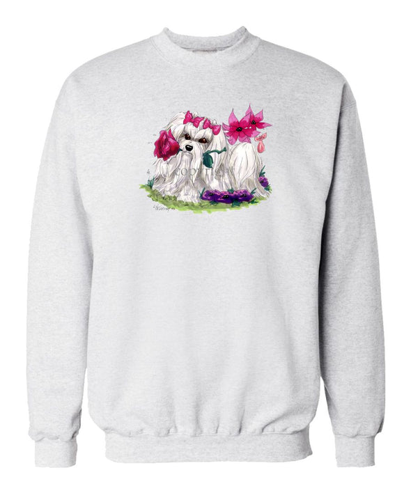 Maltese - With Flower - Caricature - Sweatshirt