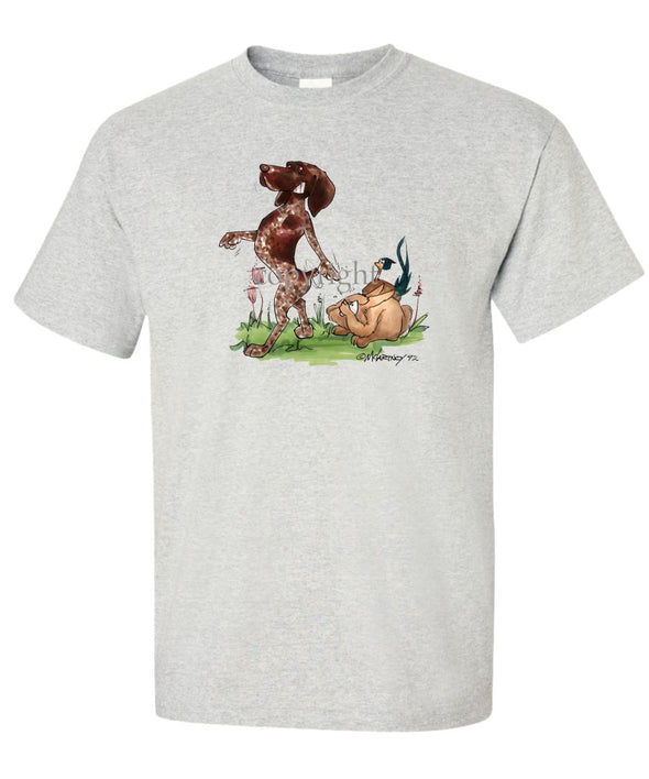 German Shorthaired Pointer - Pointing Pheasant Rabbit - Caricature - T-Shirt