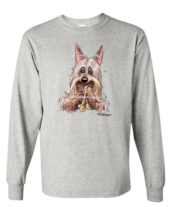 Silky Terrier - Holding Bone - Mike's Faves - Long Sleeve T-Shirt