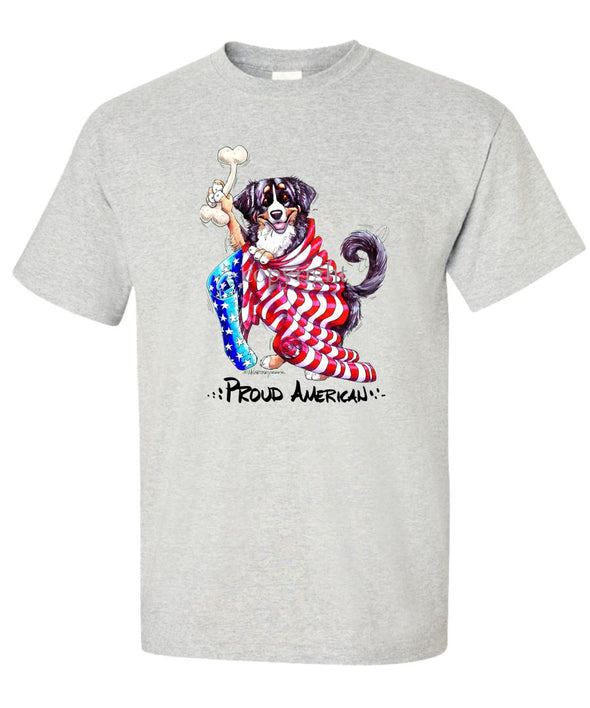 Bernese Mountain Dog - Proud American - T-Shirt