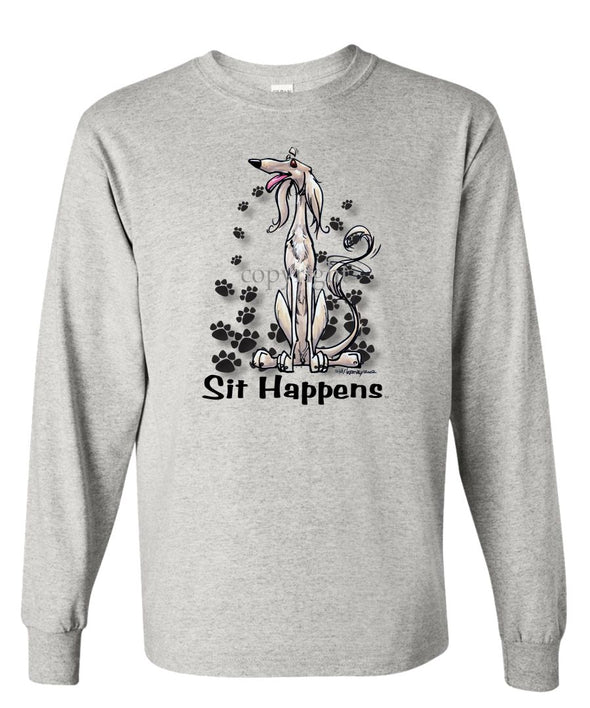 Saluki - Sit Happens - Long Sleeve T-Shirt